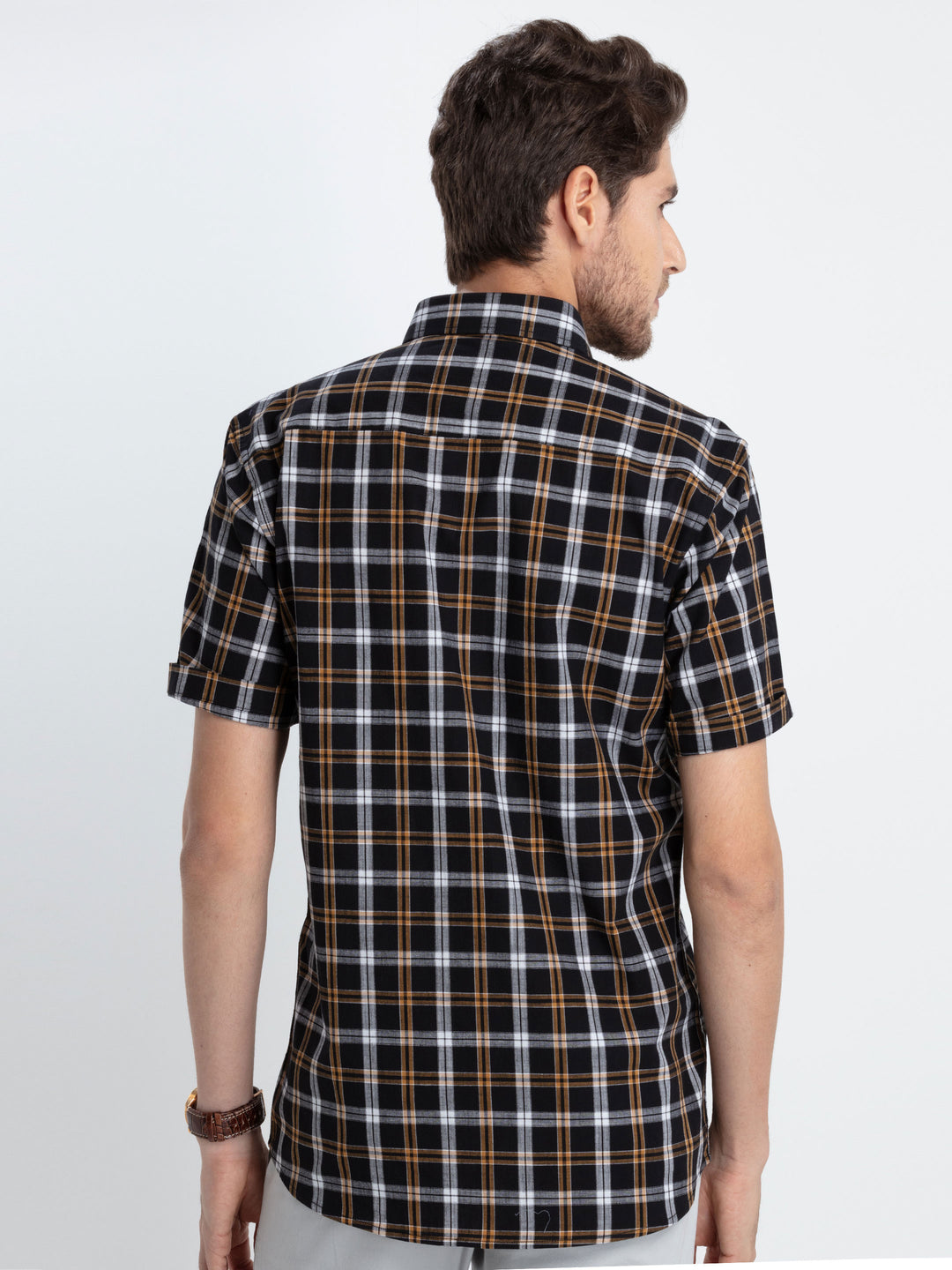 Black Checkered Casual Shirt