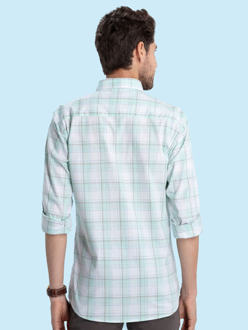 Mint Checkered Casual Shirt