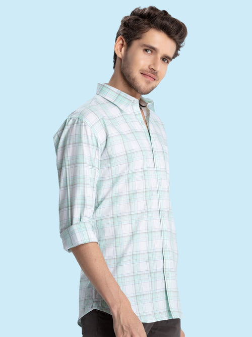 Mint Checkered Casual Shirt