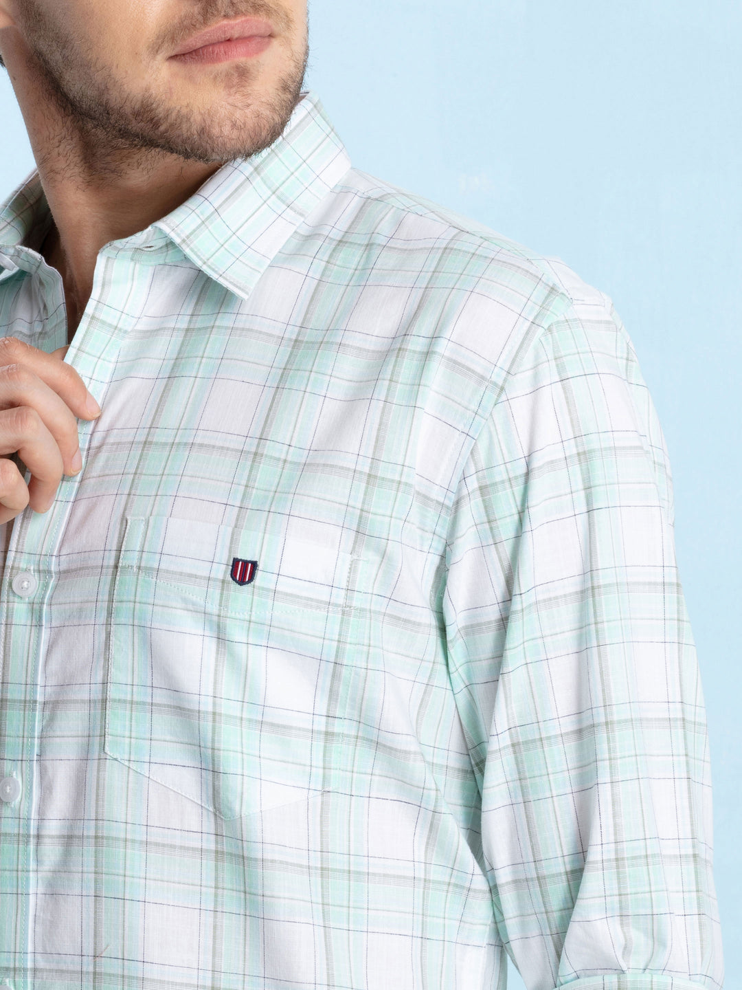 Mint Checkered Casual Shirt