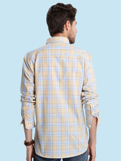 Yellow Checkered Casual Shirt