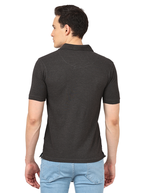 Dk.Anthra Plain Polo Collar T Shirt