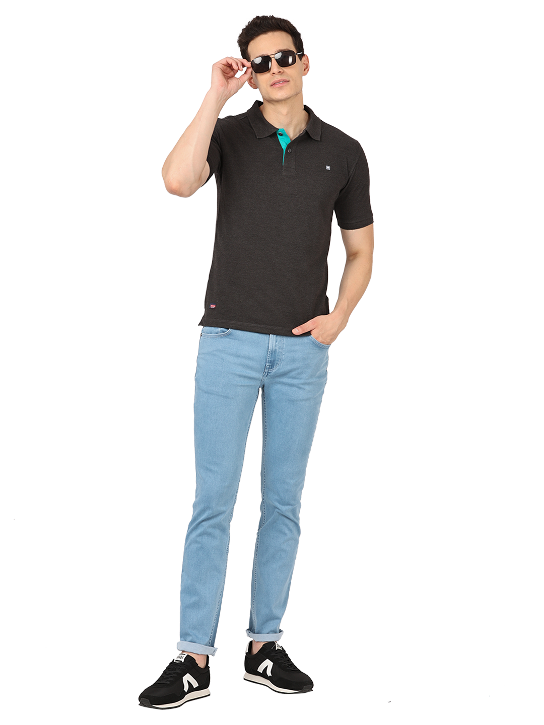 Dk.Anthra Plain Polo Collar T Shirt