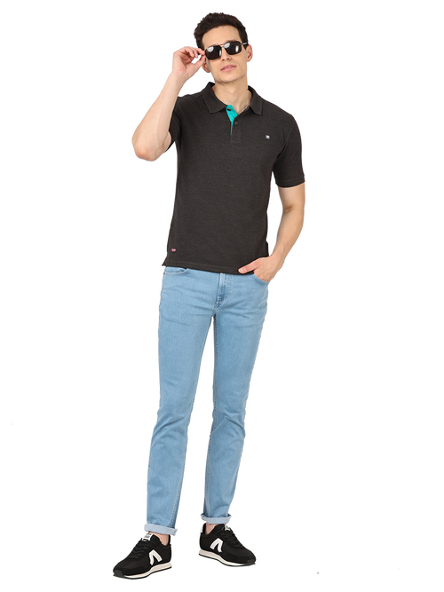 Dk.Anthra Plain Polo Collar T Shirt