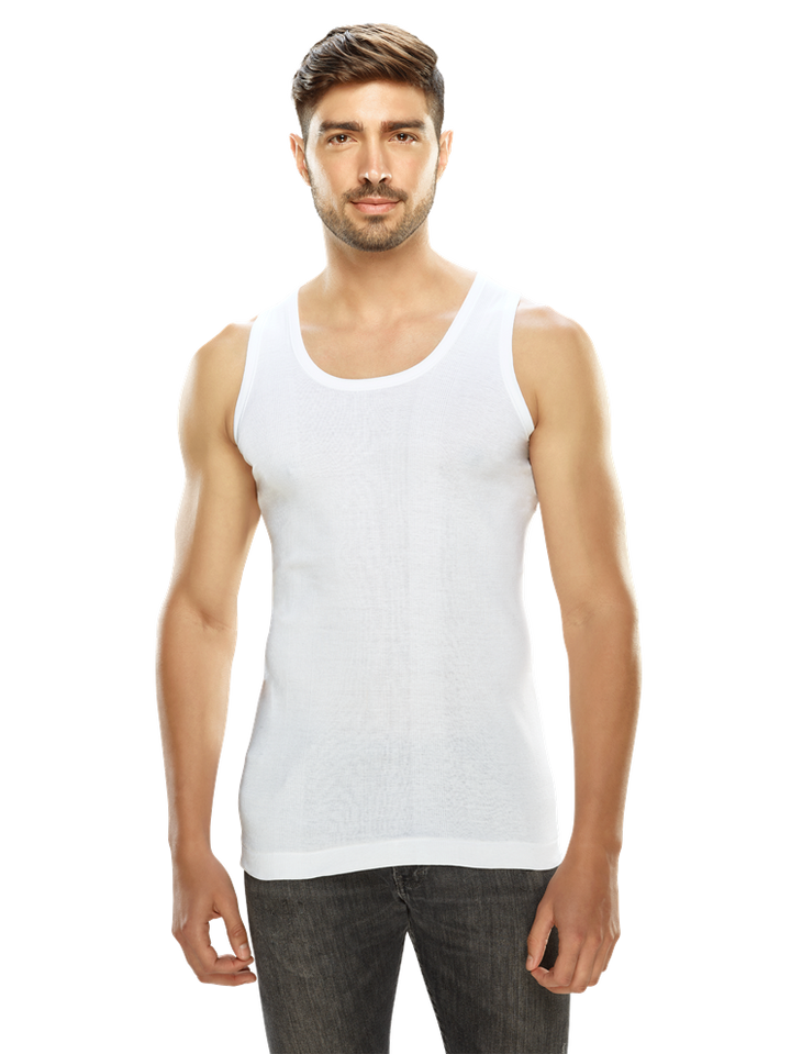 Men Vest Ribbo White