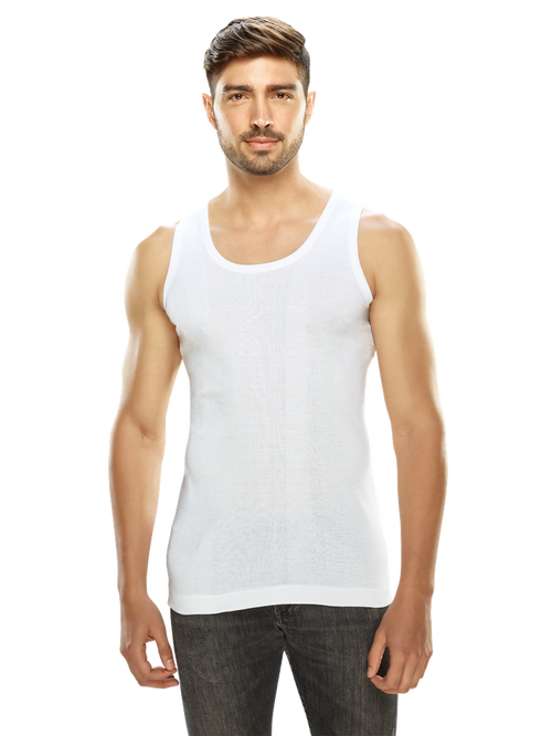 Men Vest Ribbo White