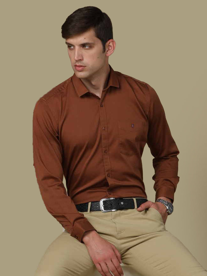 Combination Brown Formal Pants