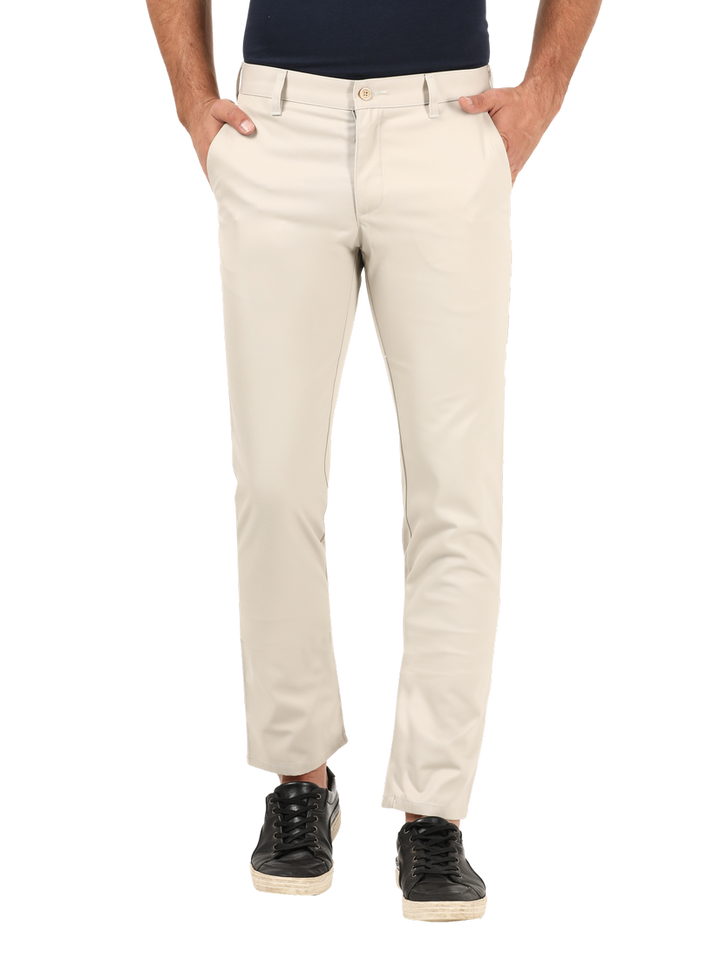 Beige Casual Core Trousers