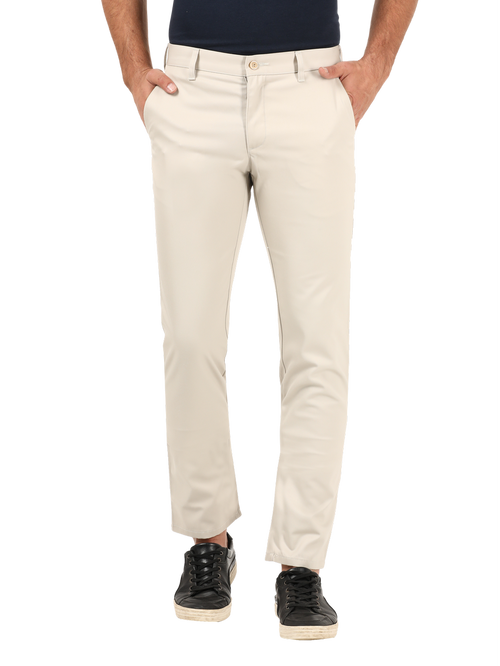 Beige Casual Core Trousers