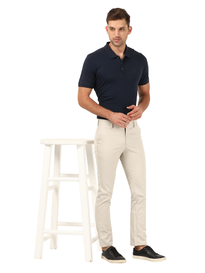 Beige Casual Core Trousers