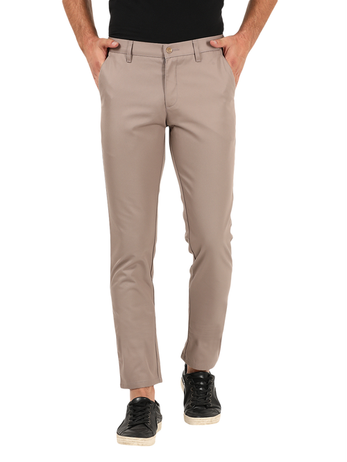 Buy Slim Fit Cotton Blend Khaki Solid Casual Trouser for Men Online at Best  Prices in India - JioMart.