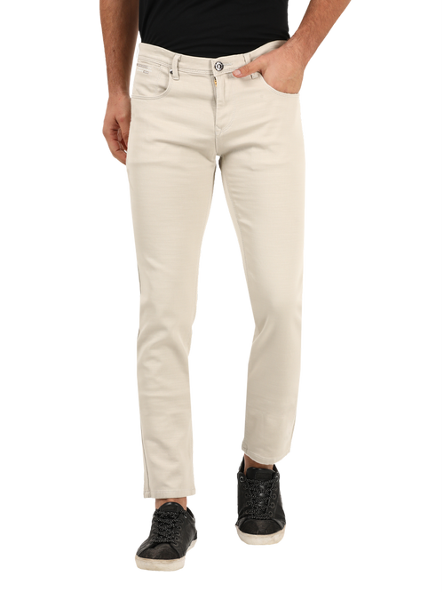 Beige Denim Core Trousers