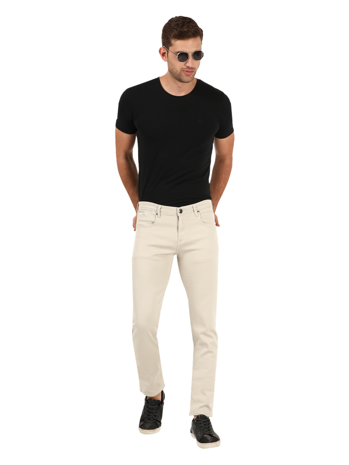 Beige Denim Core Trousers