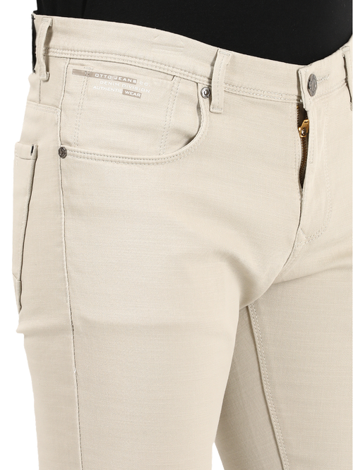 Beige Denim Core Trousers