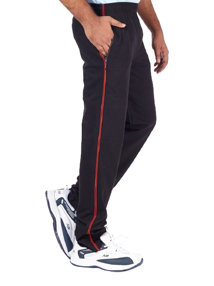 Cotton Blend - Black Track Pants  - FLORENCIA-BLACK