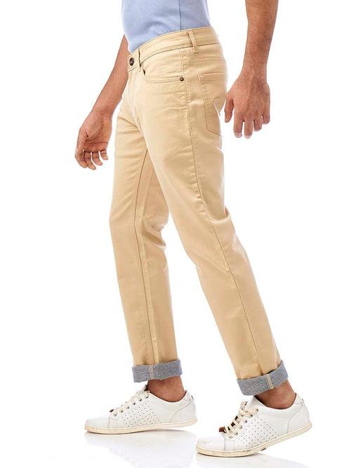 Beige Core Denim Trousers