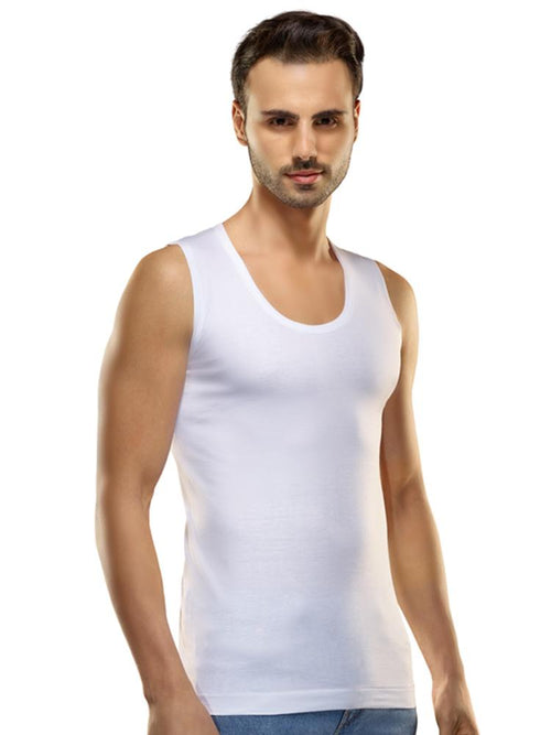 Men Vest Bravo White