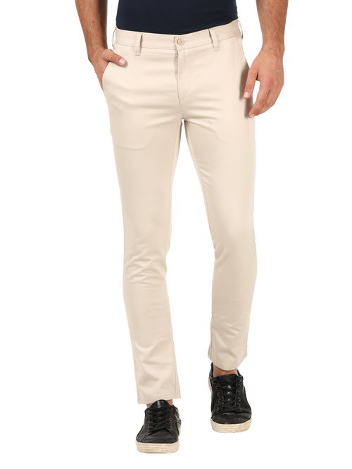 Beige Casual Core Trousers