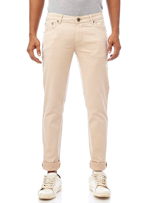 Beige Core Denim Trousers