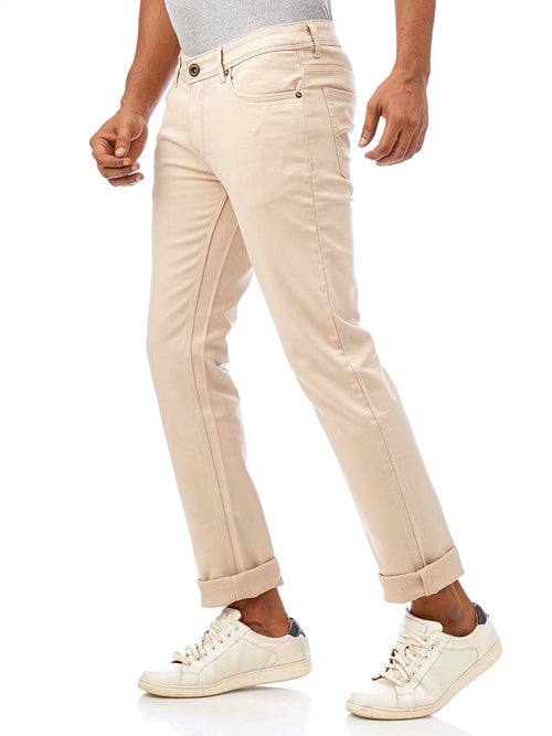 Beige Core Denim Trousers