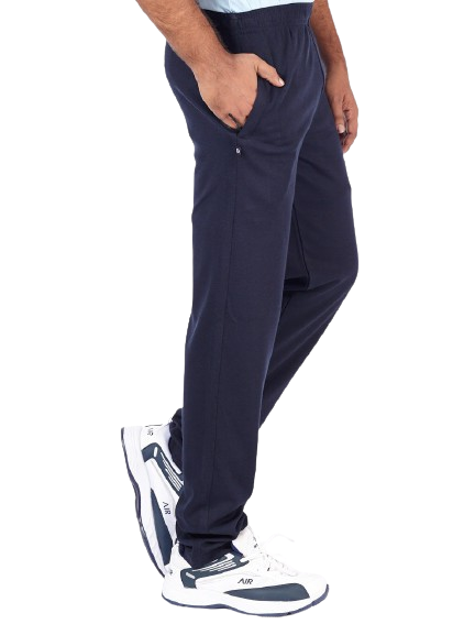 Cotton Blend - Navy Track Pants  - VOLCANO-NAVY