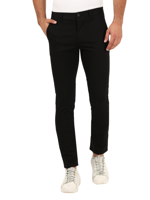 Black Casual Core Trousers - YAARIS-BLACK