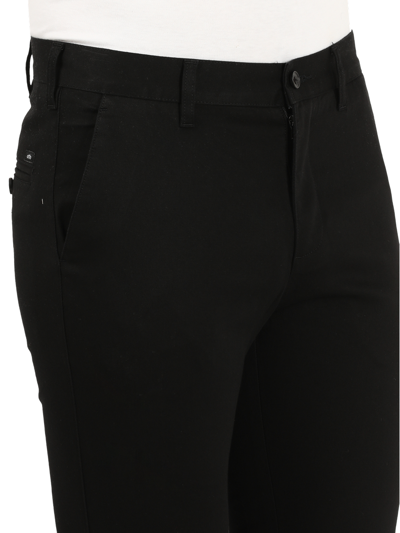 Black Casual Core Trousers - YAARIS-BLACK