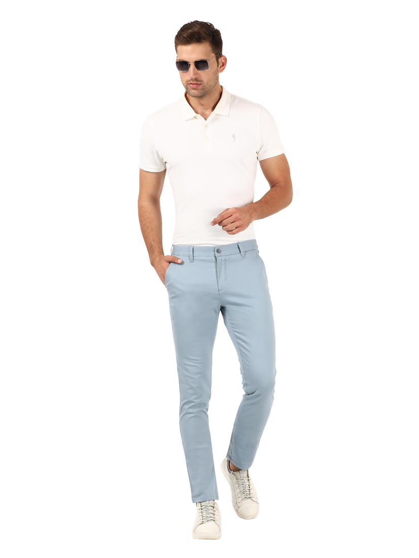 Light Blue Casual Core Trousers