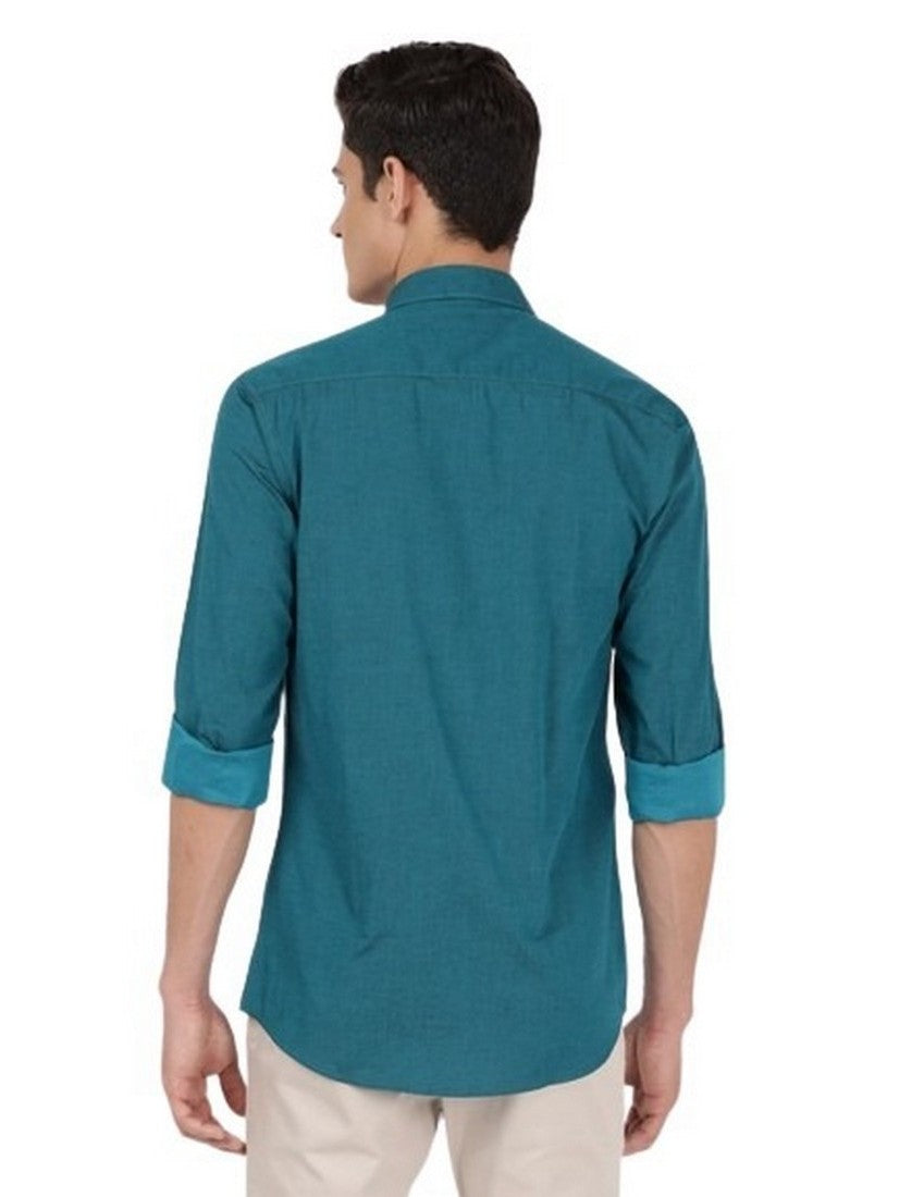 OTTO - Peacock Green Plain Smart Casual Shirt. Trim Fit - YARRIS_9 ...